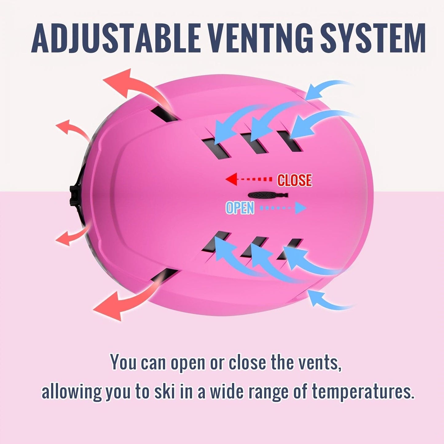 Aktiver Luxus-Schneesport-Helm mit Audio-Kompatibilität (Matt Pink)