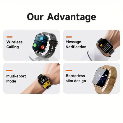 2-in-1 Smartwatch für iPhone und Android: Kabellose Anrufe, Schlafüberwachung, Musiksteuerung