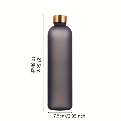 Motivierende 1 Liter Wasserflasche mit Zeitmarkierung - Auslaufsicher, BPA-frei