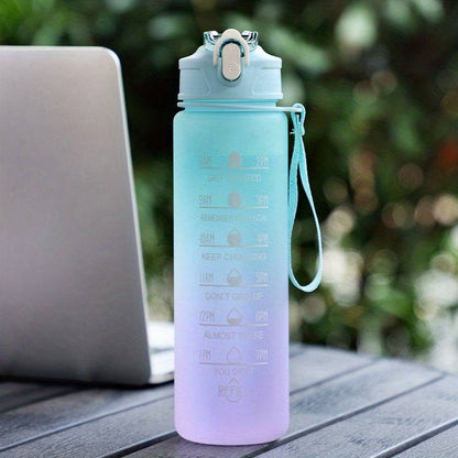 1pc Silikon Wasserflasche für Sport und Fitness mit Farbverlauf.