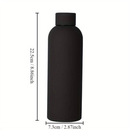Solide Farbe Edelstahl-Wasserflasche, 500ml, auslaufsicher, tragbar - perfekt für Sport, Fitness, Reisen.