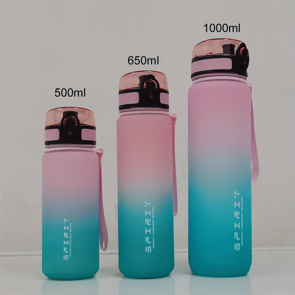 Auslaufsichere, tragbare Plastik-Wasserflasche für Outdoor-Sport, Fitness und Reisen - 500ml/650ml/1000ml
