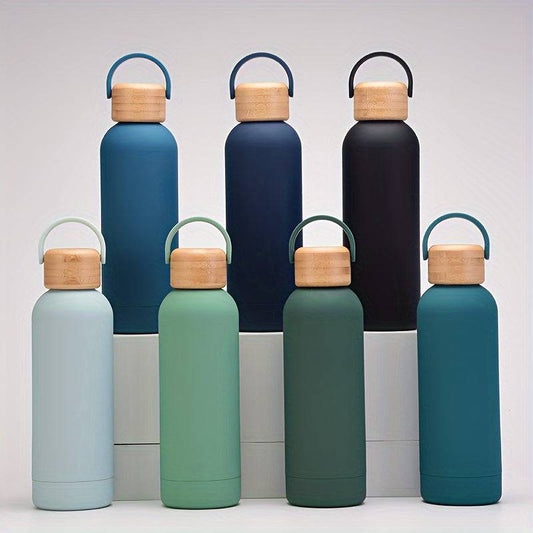 Tragbare Edelstahl-Wasserflasche 500ml - Auslaufsicher, griffbereit, perfekt für Outdoor-Sport und Reisen.