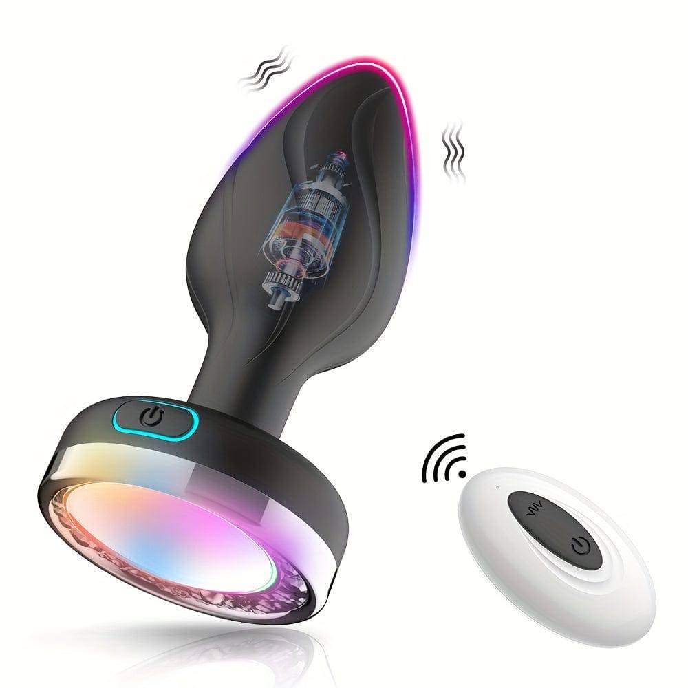 "Farbenfroher, kabelloser Analplug-Vibrator für Männer - 10 Farbwechsel, USB-wiederaufladbar"