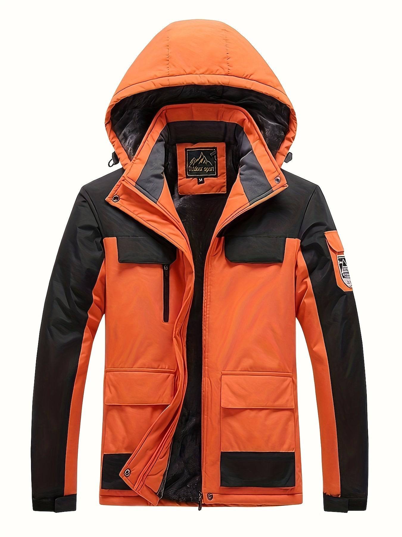 Wasserdichte Skijacke mit Fleecefutter und abnehmbarer Kapuze.