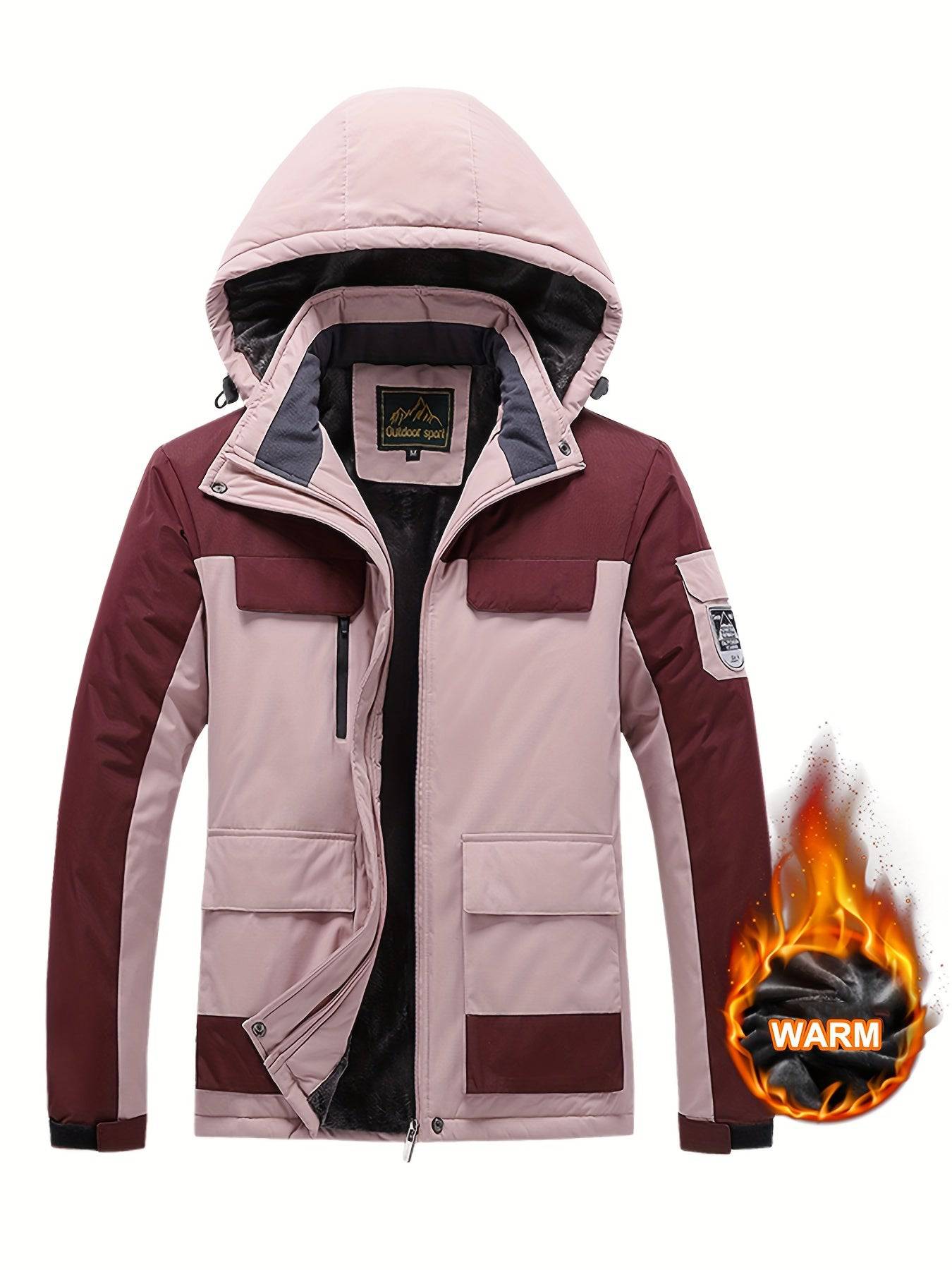 Wasserdichte Skijacke mit Fleecefutter und abnehmbarer Kapuze.