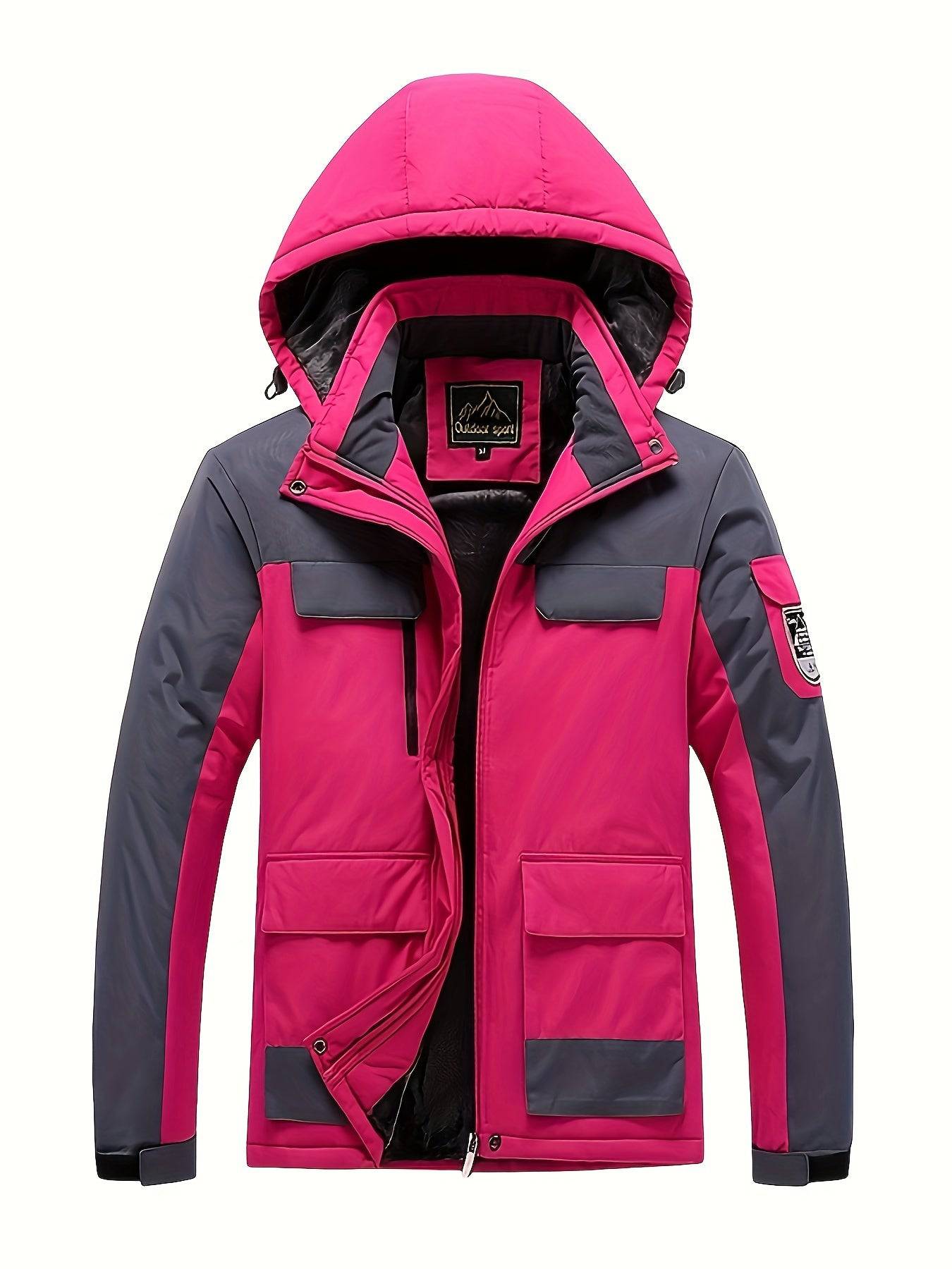 Wasserdichte Skijacke mit Fleecefutter und abnehmbarer Kapuze.