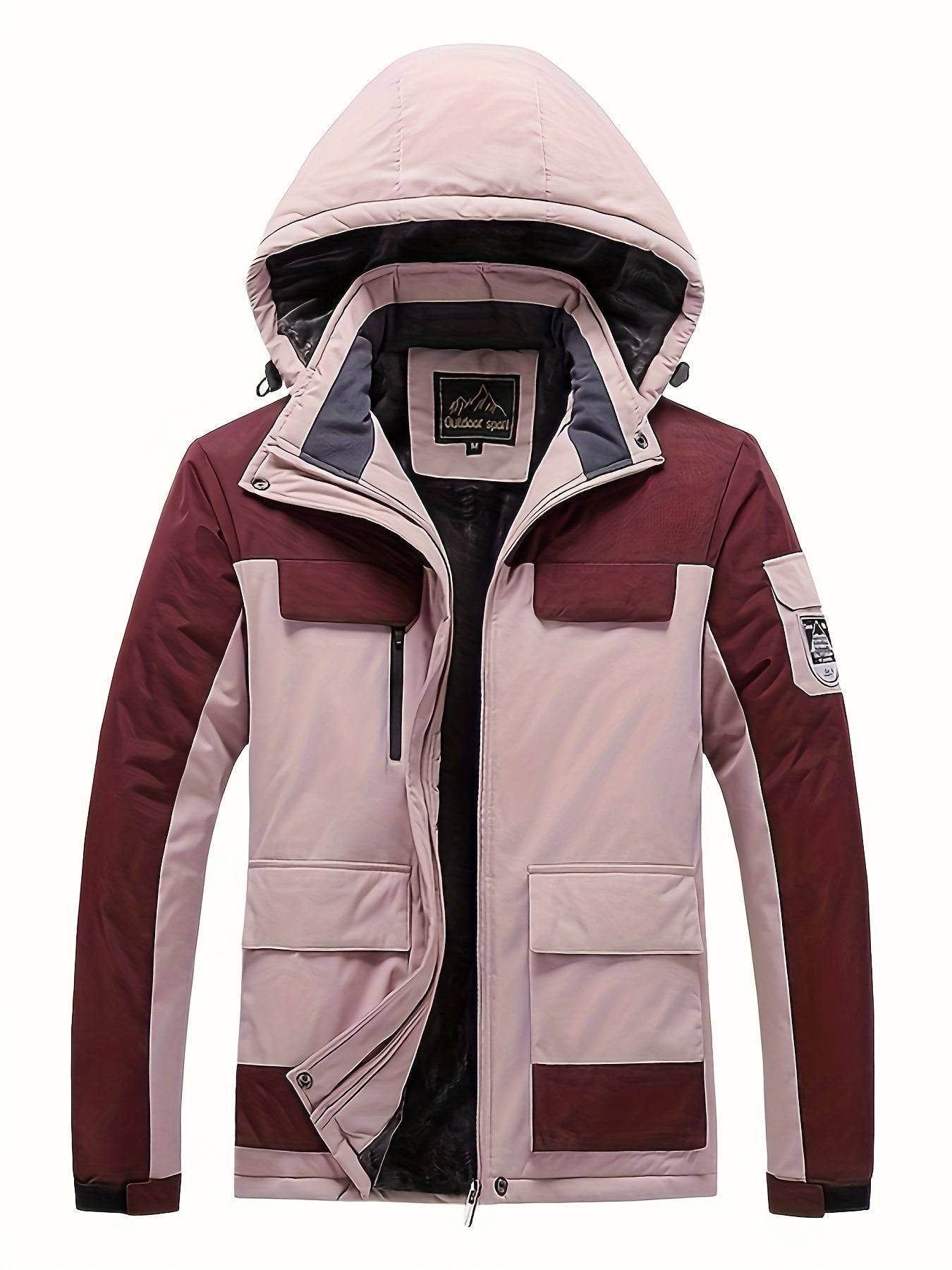 Wasserdichte Skijacke mit Fleecefutter und abnehmbarer Kapuze.