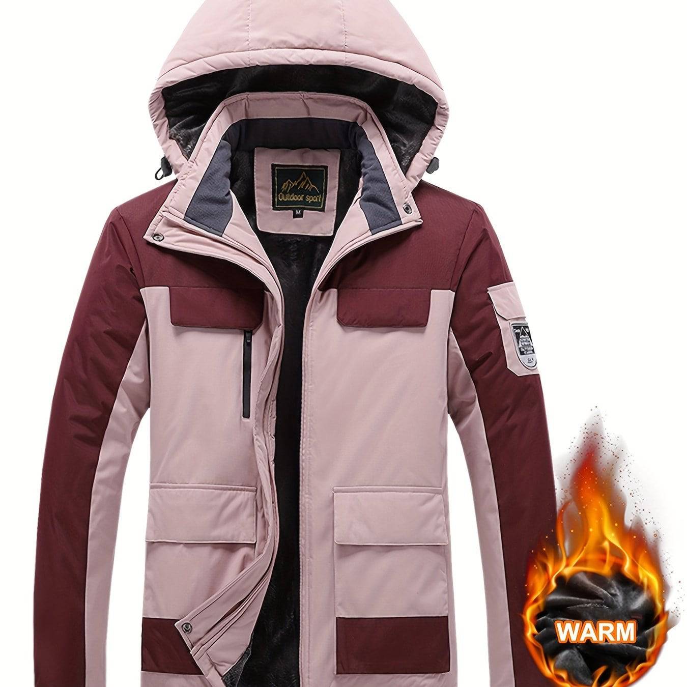 Wasserdichte Skijacke mit Fleecefutter und abnehmbarer Kapuze.