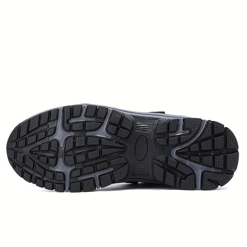 Herren-Schneestiefel, Klettverschluss, Winter-Schnür-Thermoschuhe, winddicht, Wanderstiefel, Kunstfellfutter.