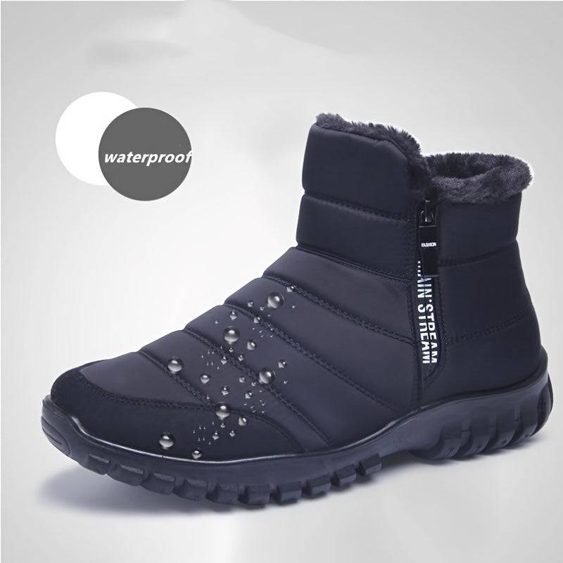 Feste Schneestiefel für Herren mit seitlichem Reißverschluss - warm, rutschfest, bequem!