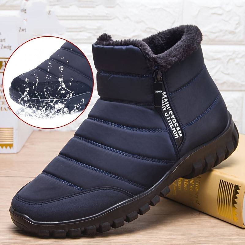 Feste Schneestiefel für Herren mit seitlichem Reißverschluss - warm, rutschfest, bequem!
