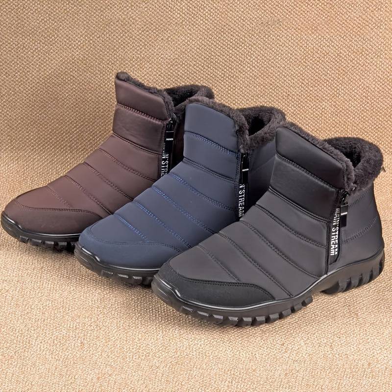 Feste Schneestiefel für Herren mit seitlichem Reißverschluss - warm, rutschfest, bequem!