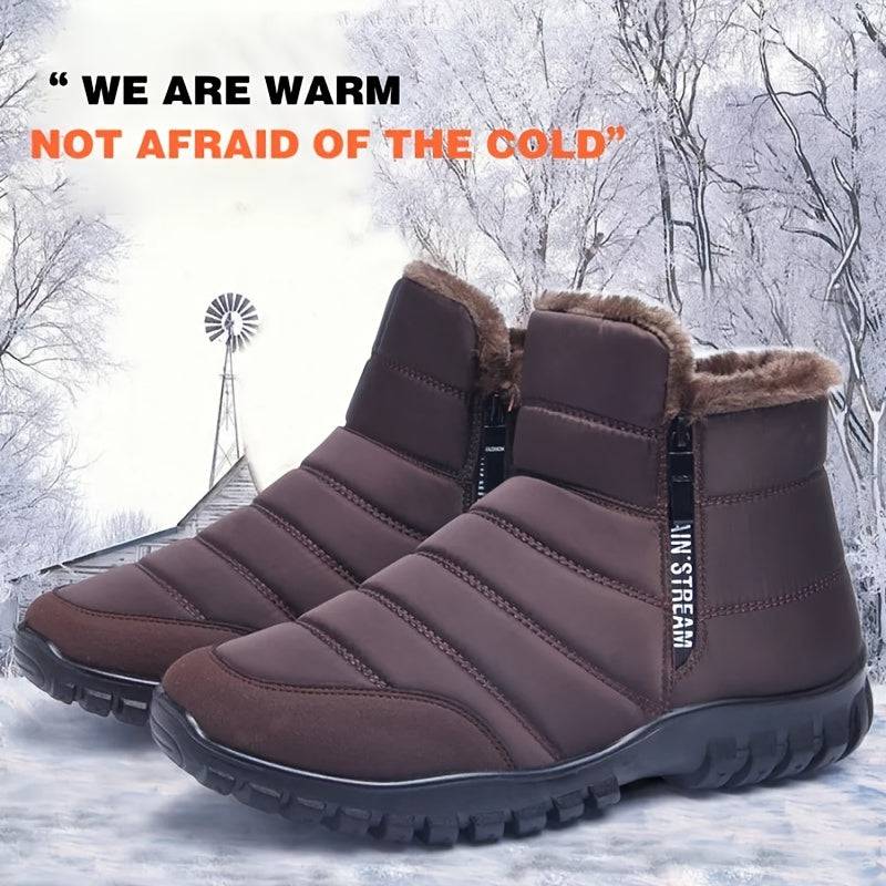 Feste Schneestiefel für Herren mit seitlichem Reißverschluss - warm, rutschfest, bequem!