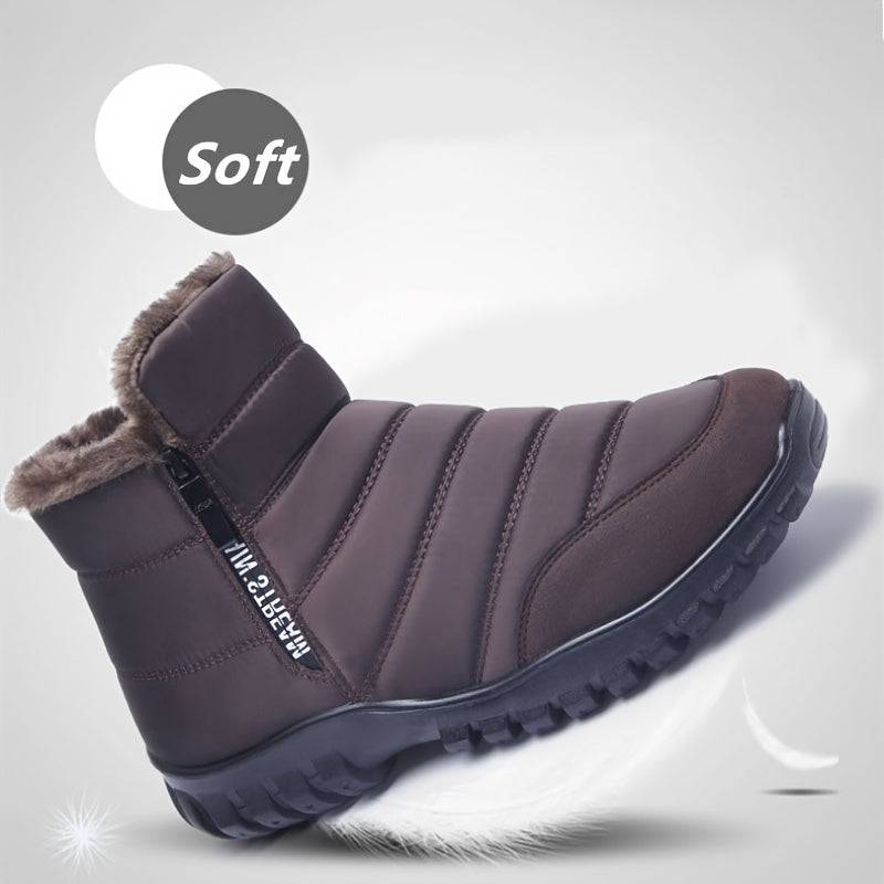 Feste Schneestiefel für Herren mit seitlichem Reißverschluss - warm, rutschfest, bequem!