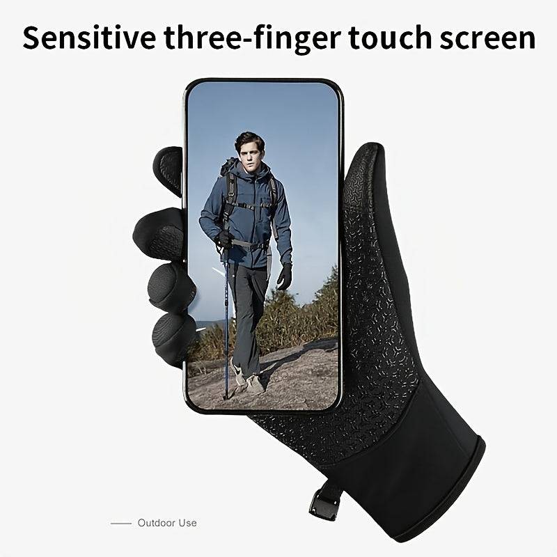 Winter-Fahrradhandschuhe - Warm, wind- und wasserdicht, touchscreen-kompatibel.