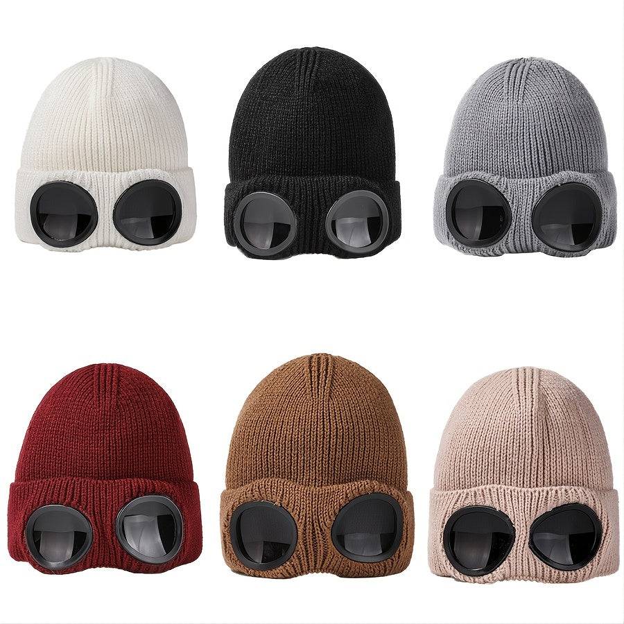 Thermo-Strickmütze mit Skibrille - winterliche Wärme und Sicht
