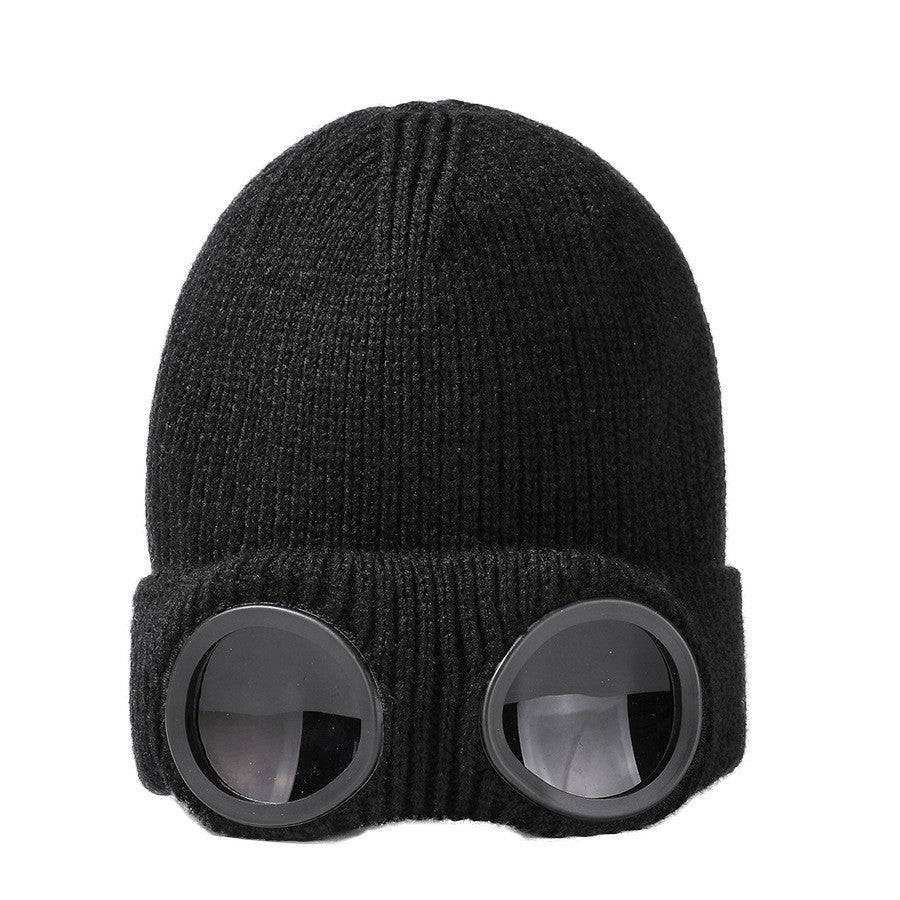 Thermo-Strickmütze mit Skibrille - winterliche Wärme und Sicht