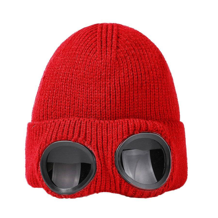 Thermo-Strickmütze mit Skibrille - winterliche Wärme und Sicht