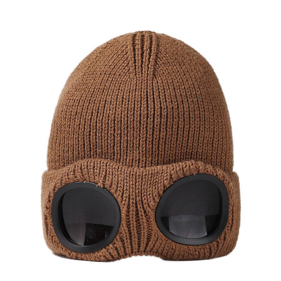 Thermo-Strickmütze mit Skibrille - winterliche Wärme und Sicht