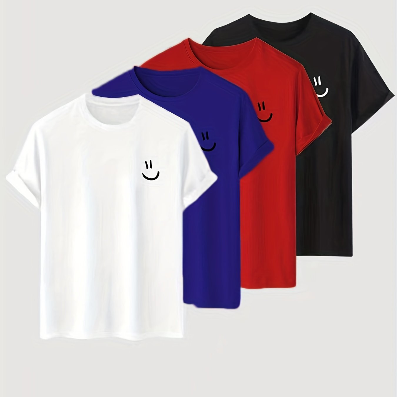 Lustige Herren-Shirts im 4er-Pack mit Smiley-Motiven - Snatch