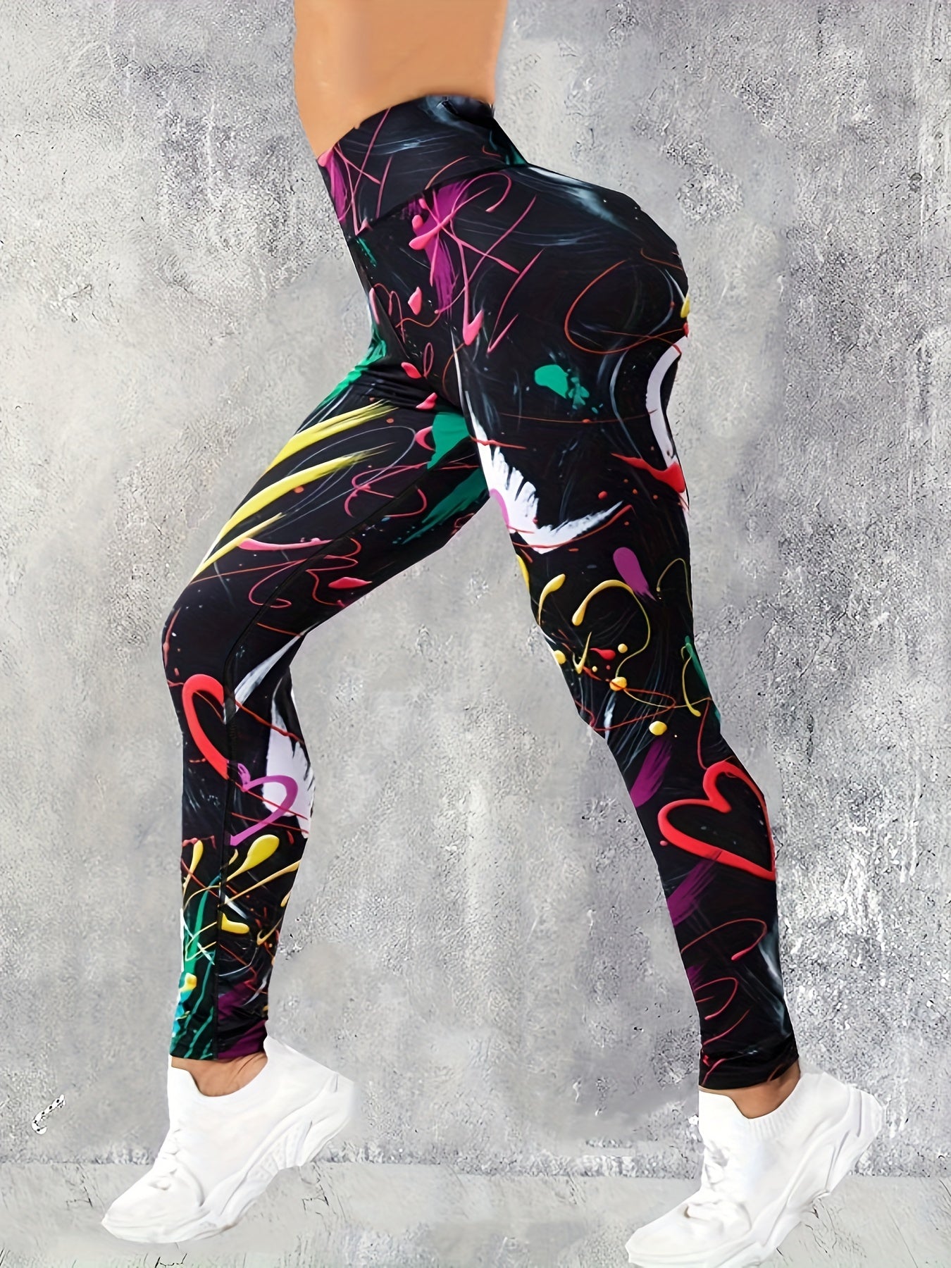 Damen Activewear: Atmungsaktive Fitness-Leggings mit hoher Taille, bedruckt - Snatch