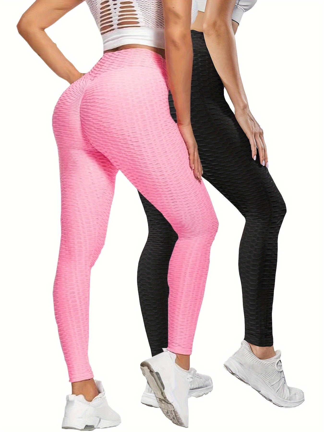 2er-Pack Hohe Taille Bauchkontrolle Yoga Leggings - Quick Dry, Hip Lifting, Damen Activewear - Snatch