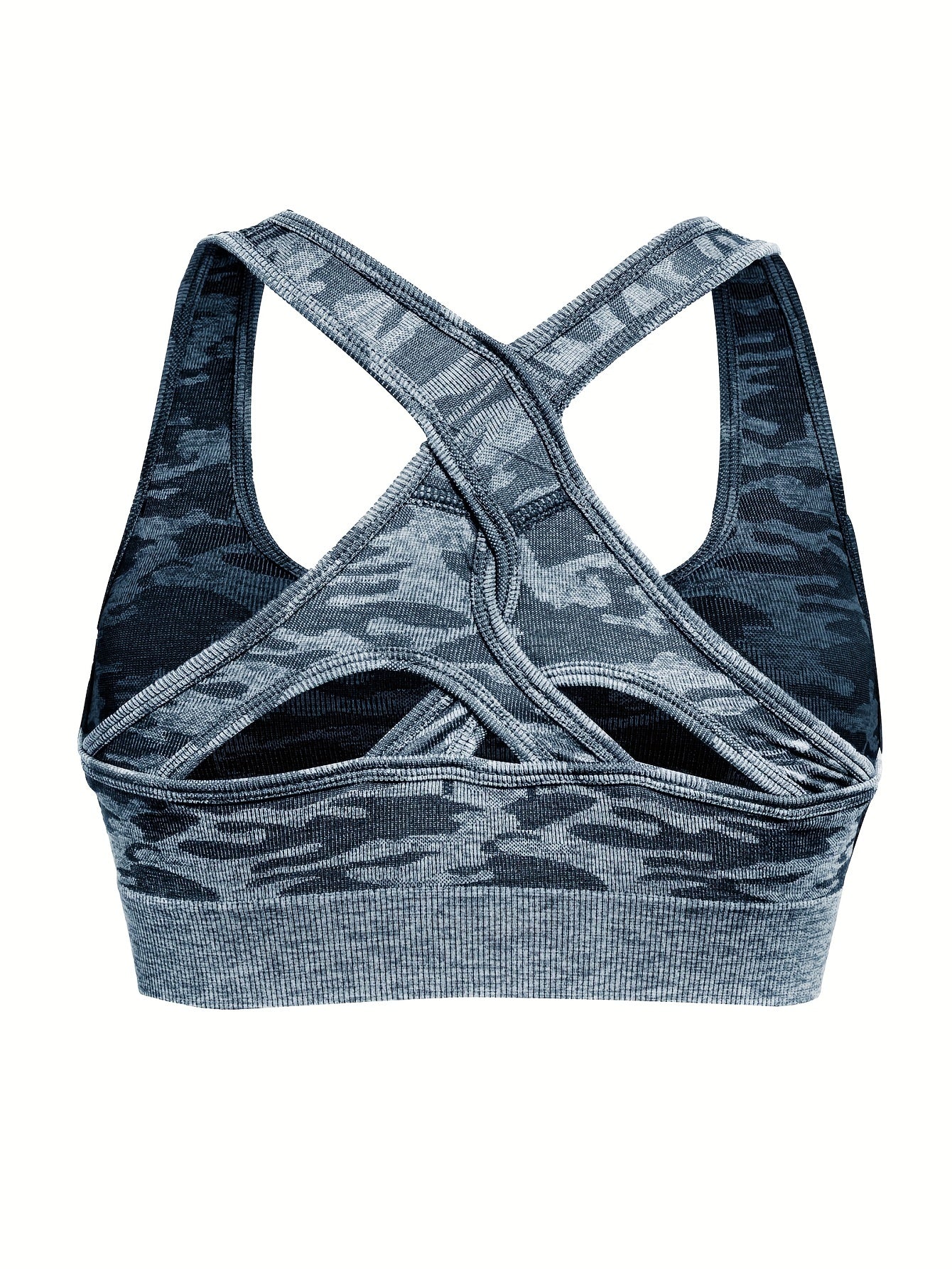 Damen Sport-BH mit Camouflage-Muster, wirefree, für Yoga & Workout - Snatch