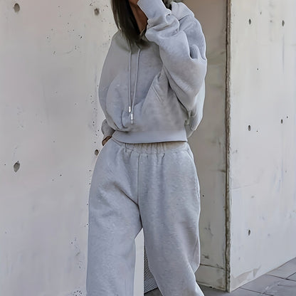 Stilvolles Athleisure-Set mit Oversized-Kapuzen-Sweatshirt und Sweatpants für Damen - Snatch