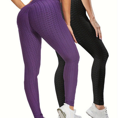 2er-Pack Hohe Taille Bauchkontrolle Yoga Leggings - Quick Dry, Hip Lifting, Damen Activewear - Snatch