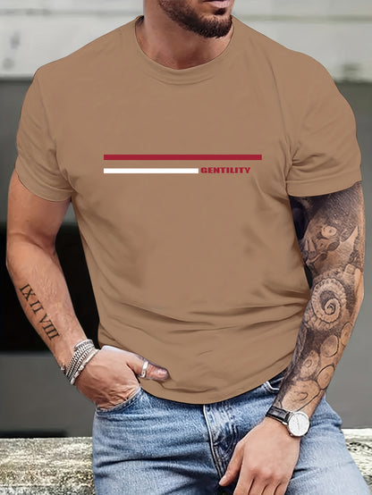 Lässiges, leicht dehnbares Kurzarm-T-Shirt mit Rundhalsausschnitt, Herren-Freizeit-T-Shirt - Snatch