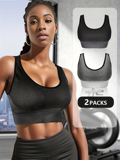 2er Pack Push-Up Yoga Sport-BH - High Impact, Abnehmen, Laufen & Fitness - Damen Activewear. - Snatch