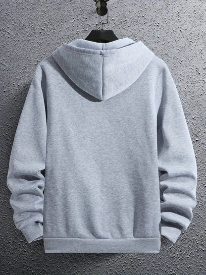 Reguläre Einfarbige Herren-Kapuzen-Sweatshirt