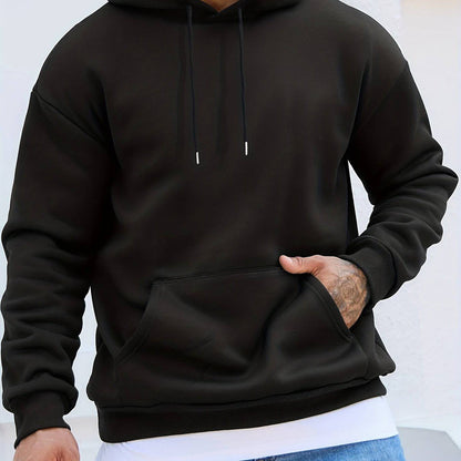 Basic Langarm-Kapuzen-Sweatshirt für Herren