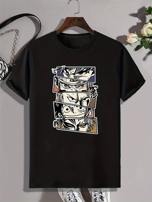 Anime-Charaktere-Druck Shirt für Herren