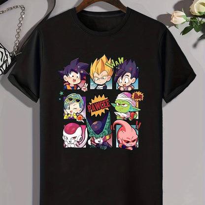 Cartoon Anime Charakter Print Shirt für Herren