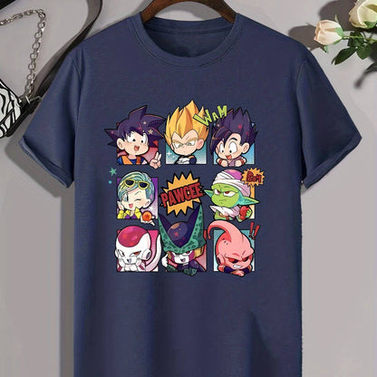 Cartoon Anime Charakter Print Shirt für Herren