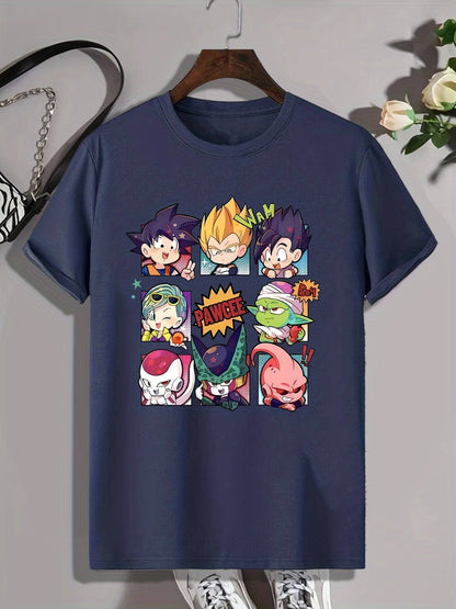 Cartoon Anime Charakter Print Shirt für Herren