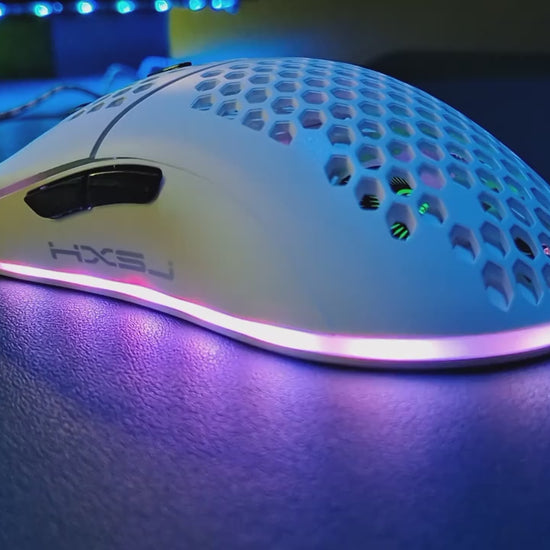 HXSJ Hollow Hole Hand Board Wired Mouse RGBBeleuchtung untersttzt Schalter 6 Tasten programmierbar untersttzt alle Arten von Spielen