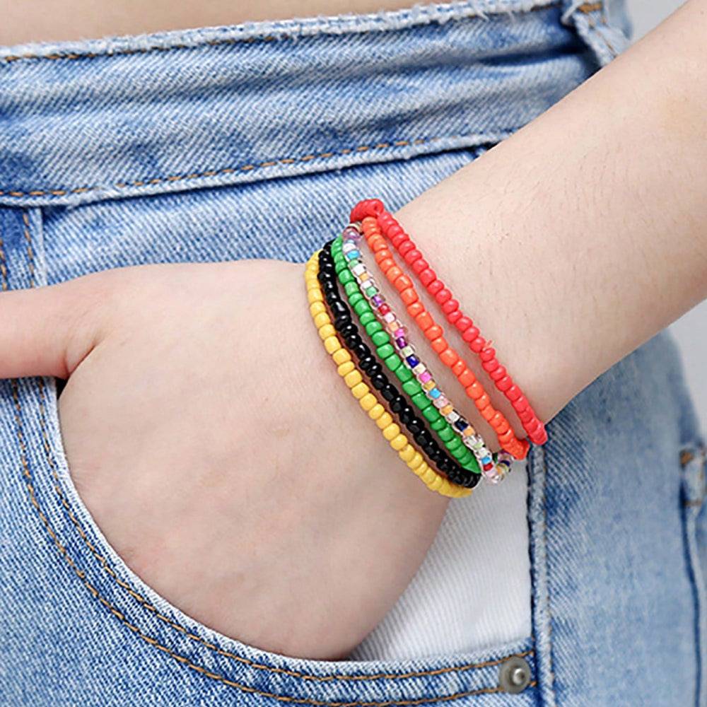 17-teiliges Set: Bunte Boho-Armbänder für Mädchen