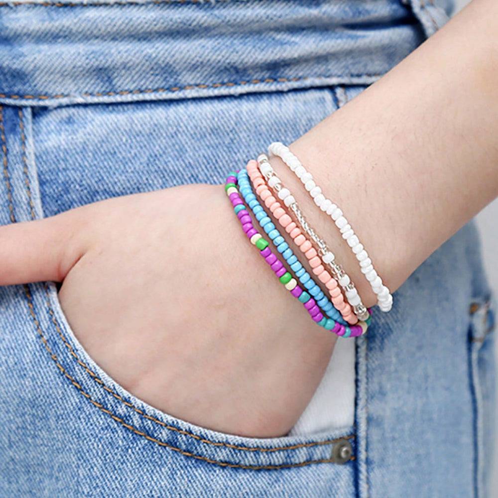 17-teiliges Set: Bunte Boho-Armbänder für Mädchen