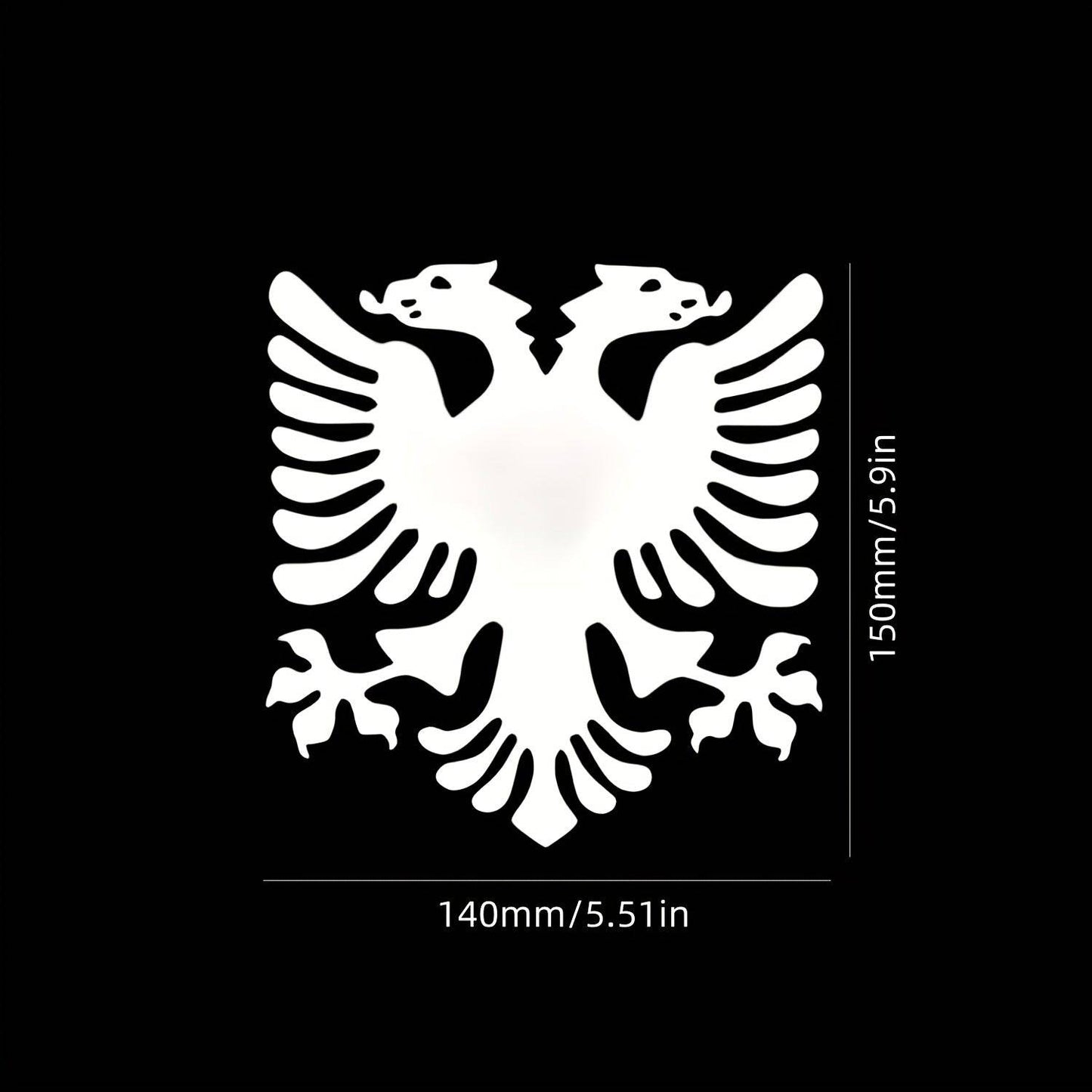 Stolz zeigt sich der Albanische Adler auf Vinyl Aufklebern (Albanien Aufkleber)