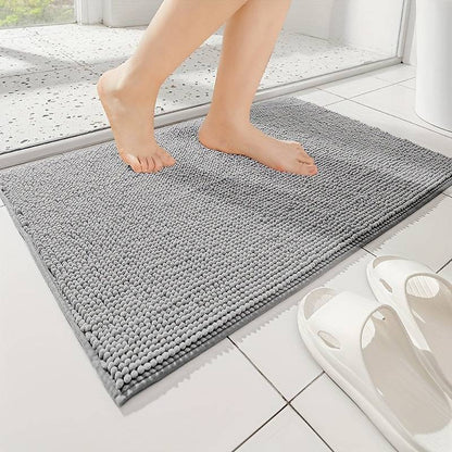 1pc Chenille-Schwamm-Badezimmermatte - Rutschfest, absorbierend, waschbar