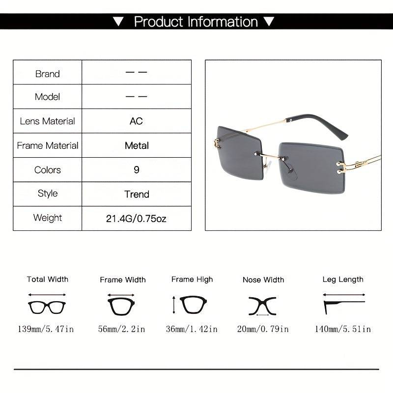 Schicke rechteckige Metall-Sonnenbrille mit Farbverlauf - Perfekt fürs Autofahren.