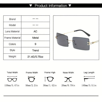 Schicke rechteckige Metall-Sonnenbrille mit Farbverlauf - Perfekt fürs Autofahren.