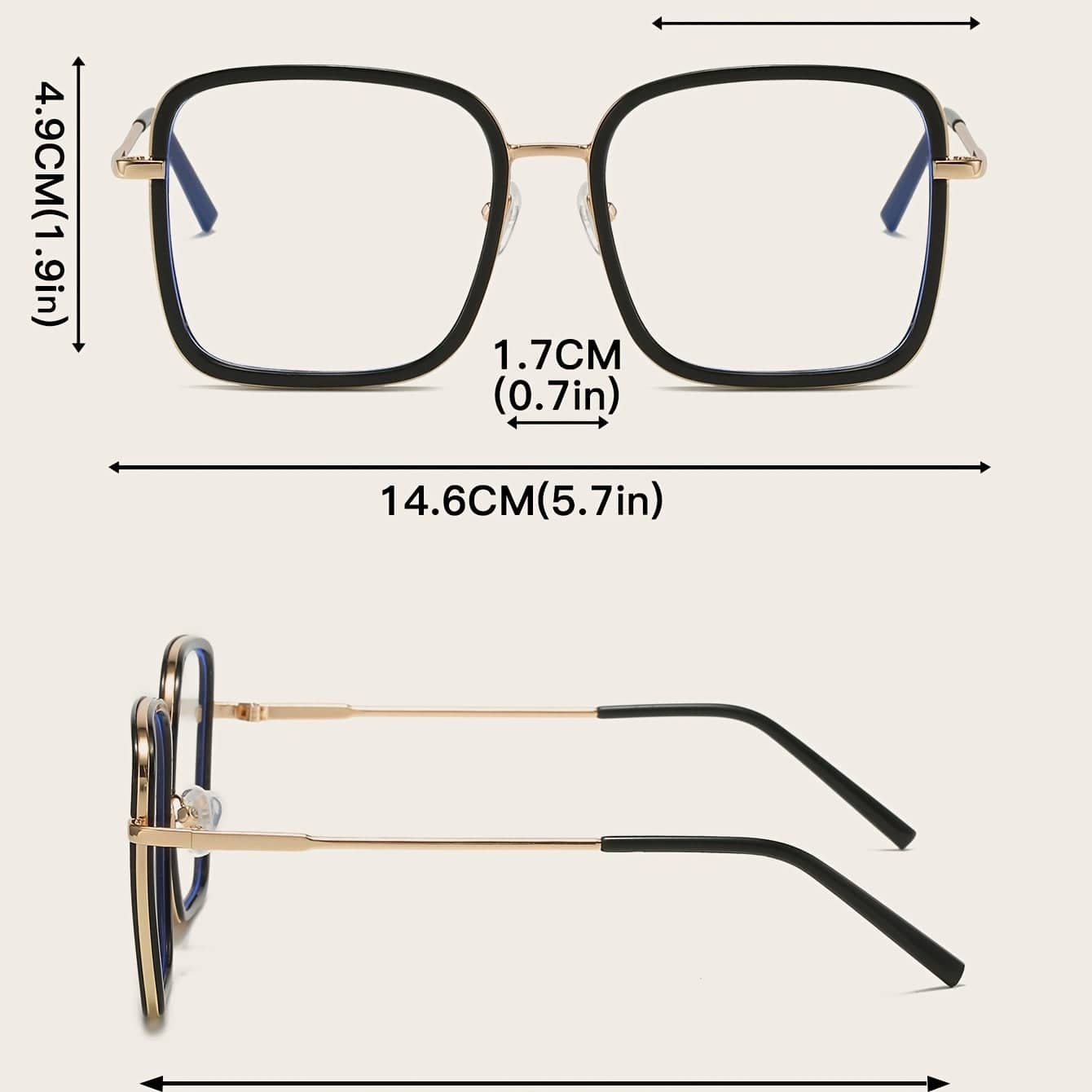 Vintage Blaulicht-Blockierbrille - Unisex, klare Linse, Studentenrahmen