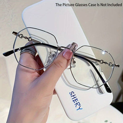 Mode Computerbrille mit Polygon Metallrahmen und klaren Gläsern
