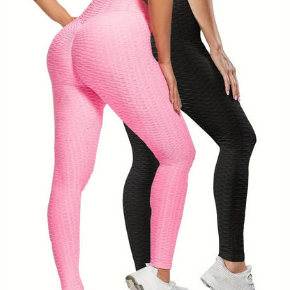 2er-Pack Hohe Taille Bauchkontrolle Yoga Leggings - Quick Dry, Hip Lifting, Damen Activewear