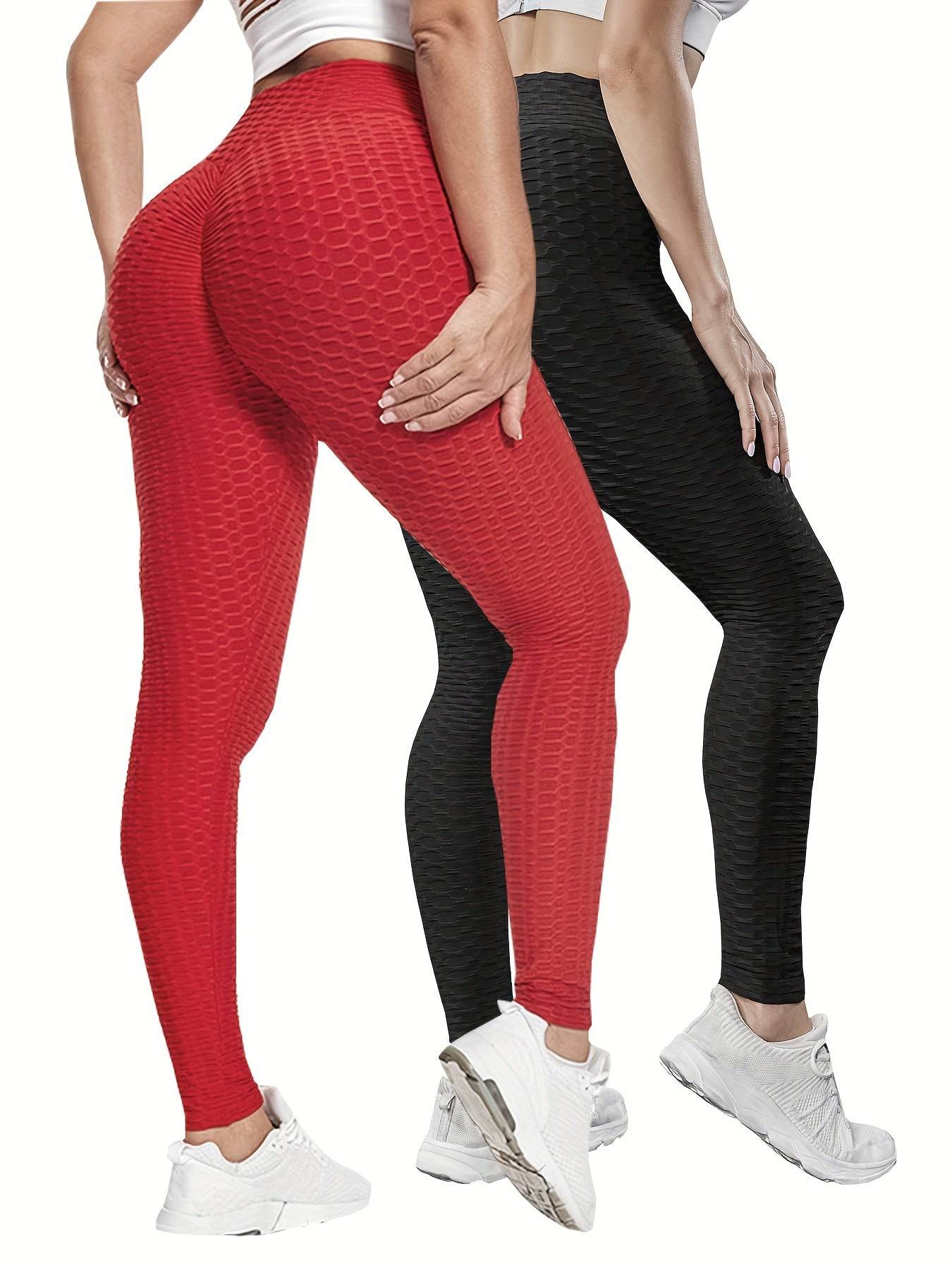 2er-Pack Hohe Taille Bauchkontrolle Yoga Leggings - Quick Dry, Hip Lifting, Damen Activewear