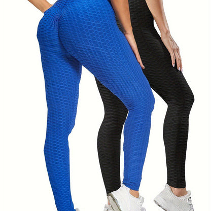 2er-Pack Hohe Taille Bauchkontrolle Yoga Leggings - Quick Dry, Hip Lifting, Damen Activewear